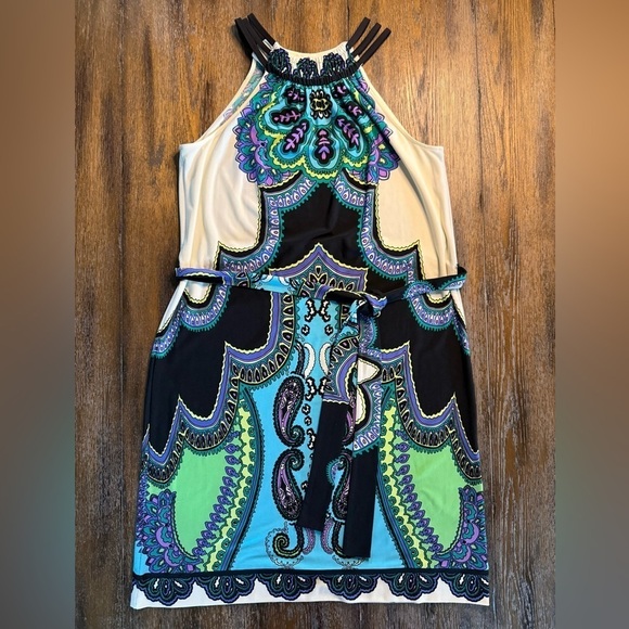 Donna Morgan Dresses & Skirts - Donna Morgan Women’s Paisley Scarf Print Polyester Spandex Dress Size S